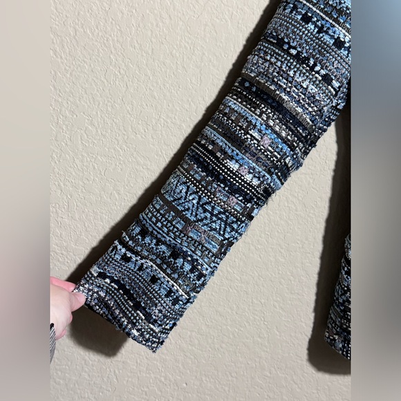 Lafayette 148 Petite New York Navy Blue Multi Tweed 3 Button Sz 8P Blazer Jacket - Picture 5 of 12